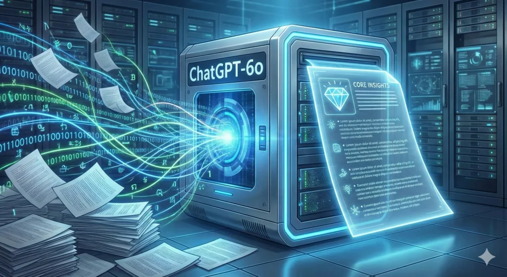 챗GPT가 복잡한 문서를 핵심 정보로 요약 정리하는 과정