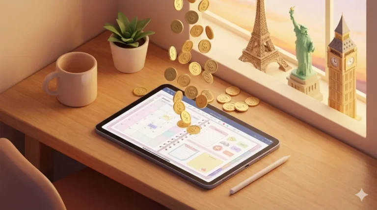 엣시에서 AI 디지털 플래너를 판매하여 달러 수익을 창출하는 이미지