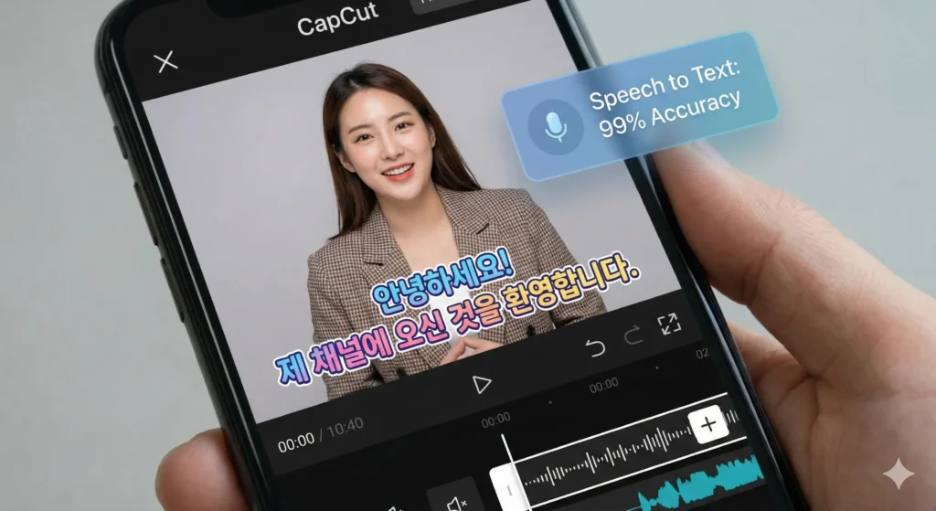 음성을 인식하여 자동으로 생성되는 캡컷 자막 기능