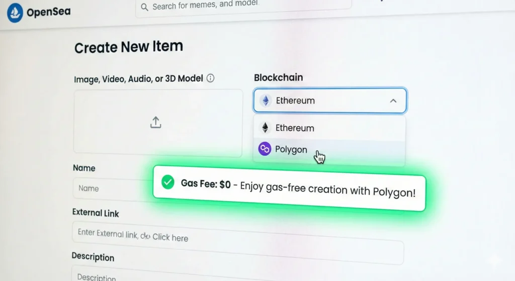 가스비 무료인 폴리곤 네트워크를 선택하여 NFT 민팅하는 방법