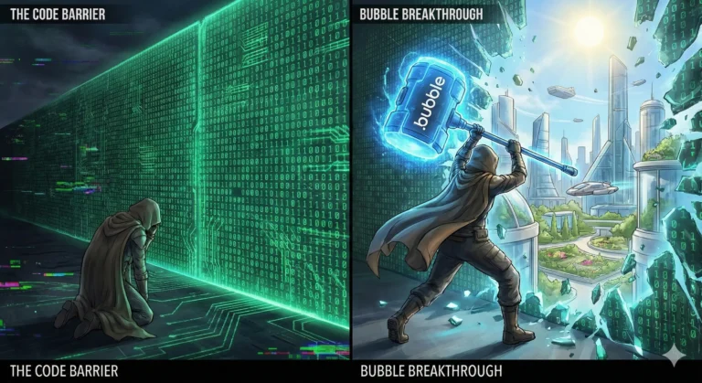 코딩의 장벽을 부수고 앱 개발에 도전하는 모습