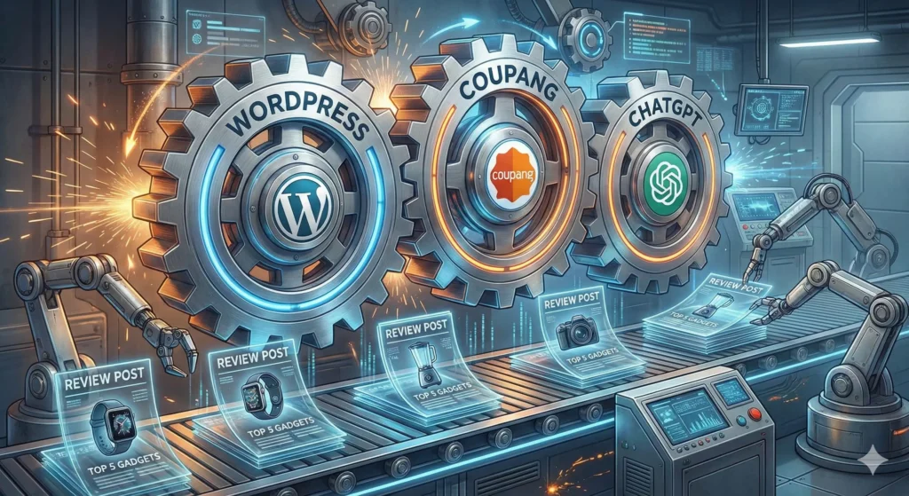 워드프레스, 쿠팡, AI가 결합된 자동 포스팅 시스템 구조