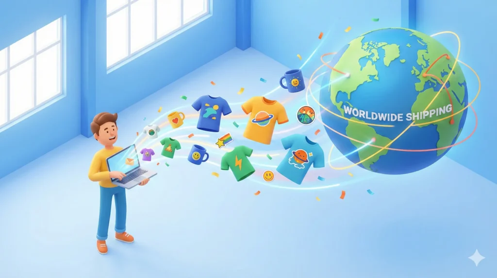 재고 없이 전 세계로 판매되는 레드버블 POD 시스템