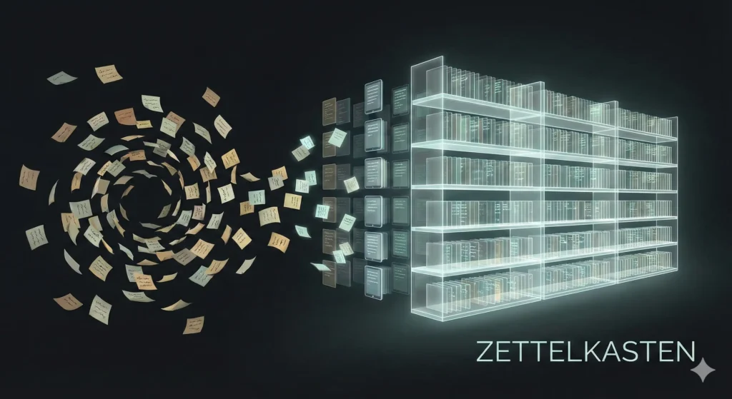 제텔카스텐 방식으로 메모를 연결하여 지식을 확장하는 과정