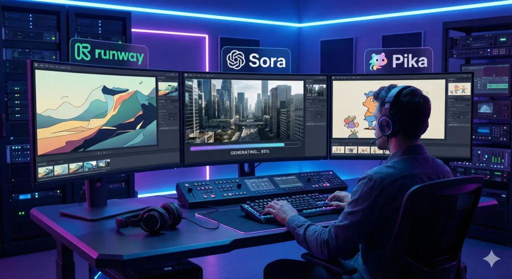텍스트 입력만으로 영상을 만드는 2026년 AI 비디오 생성 툴 3대장