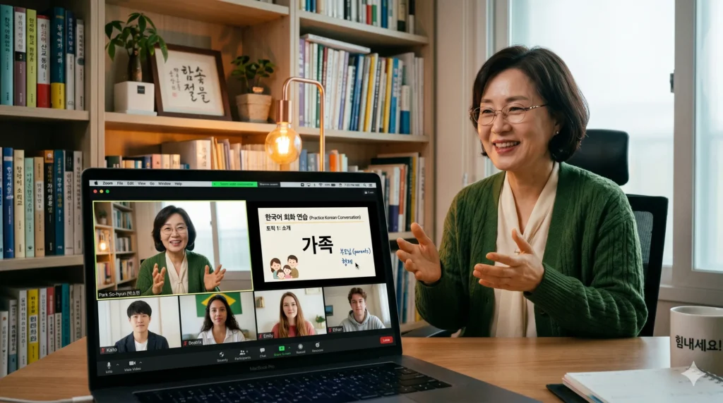 탈잉 플랫폼에서 줌(Zoom) 라이브 클래스를 진행하는 튜터 — 수강생과 실시간 소통하는 지식 콘텐츠 판매 방식