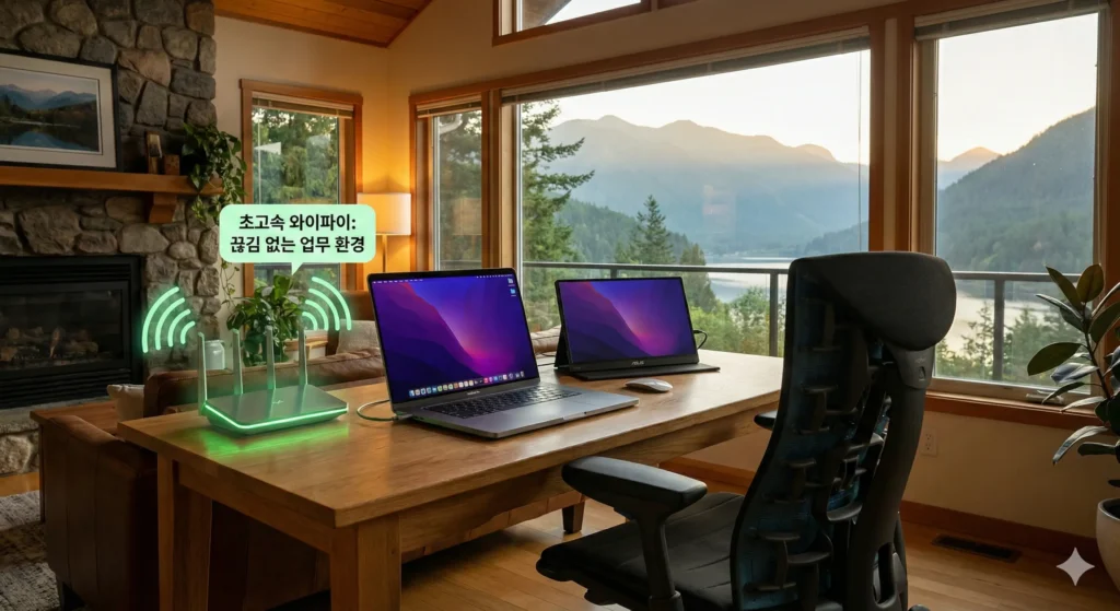 초고속 인터넷과 편안한 책상이 갖춰진 이상적인 워케이션 숙소