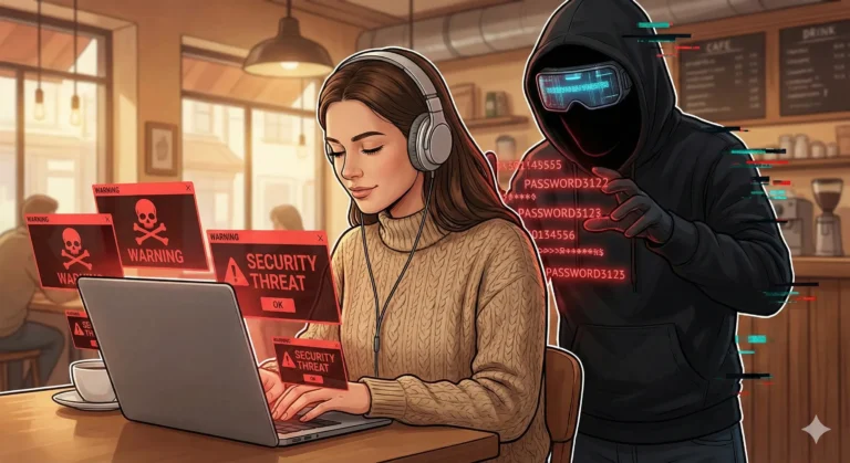 공용 와이파이 사용 시 발생할 수 있는 해킹 위험 경고