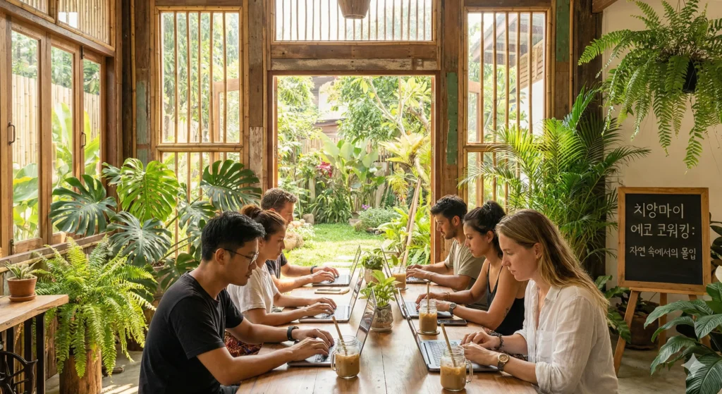 쾌적한 인터넷 환경을 자랑하는 치앙마이 코워킹 스페이스 전경