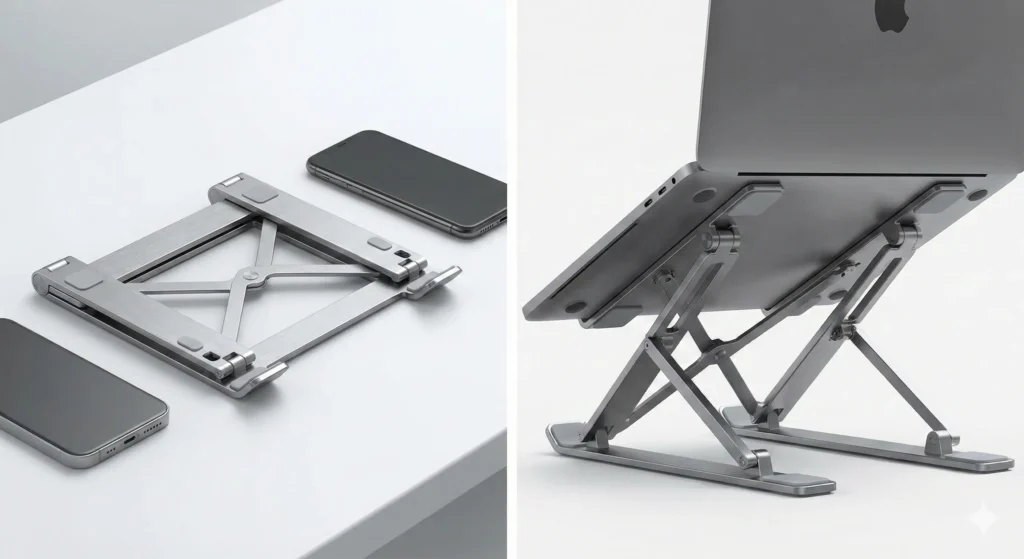 휴대성과 견고함을 갖춘 접이식 노트북 및 모니터 거치대