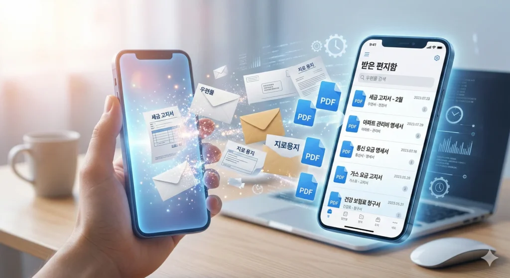 종이 우편물을 스마트폰 전자 문서로 변환하여 관리하는 방법